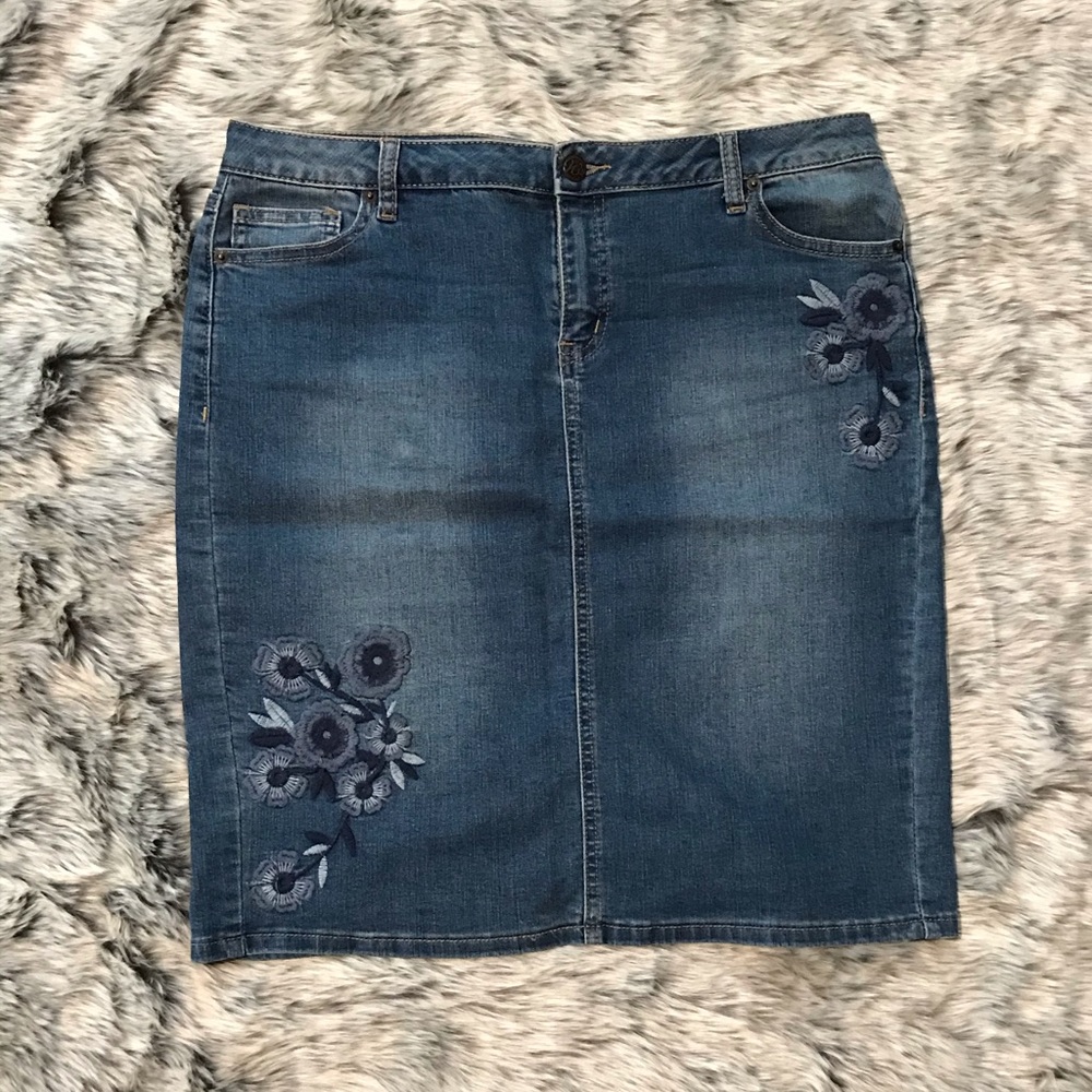 Westport 1962 embroidered jeans miniskirt